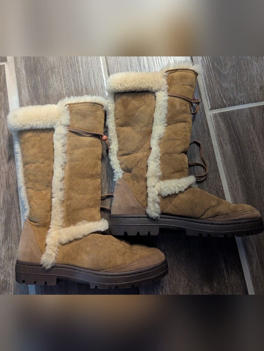 UGG Tall Nightfall Suede Shearling-Lined Boots